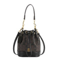 Classic presbyopic color-blocked drawstring bucket bag for women mini shoulder crossbody handbag